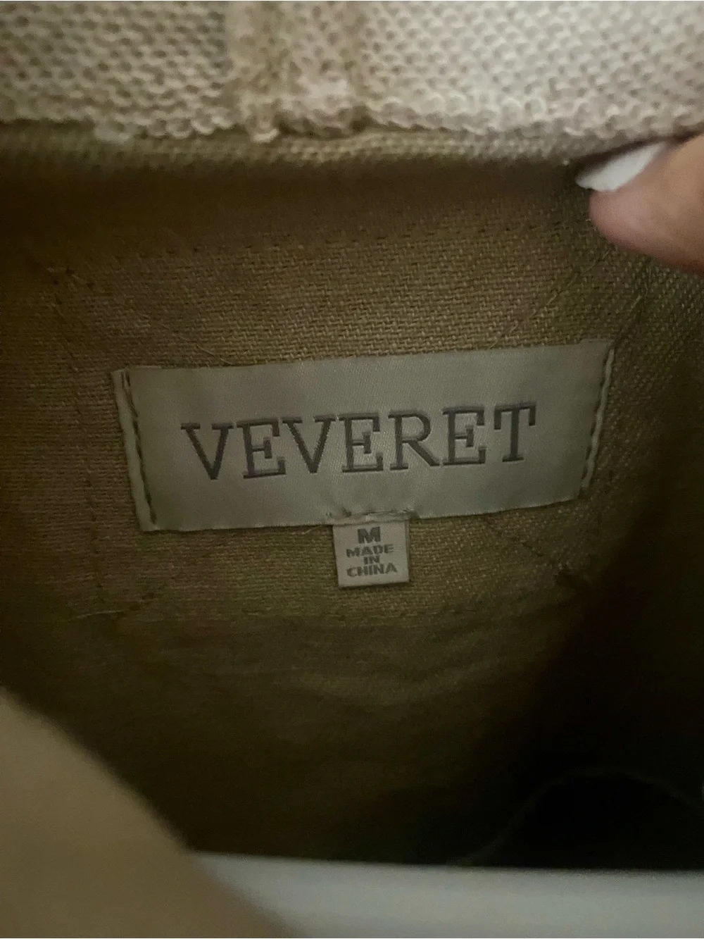Veveret Star-Embroidered Utility Jacket in Beige NWOT - Picture 2 of 3